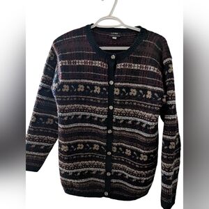 Lena Collection Burgundy and Navy Cardigan